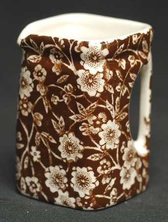 Calico Brown Square Creamer
