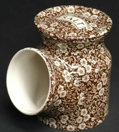 Calico Brown Open Salt Jar
