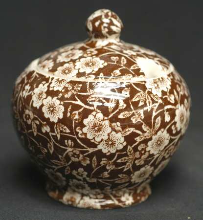 Calico Brown Sugar Bowl & Lid