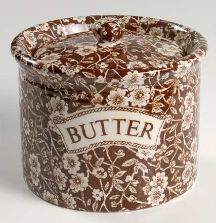 Calico Brown Butter Tub & Lid