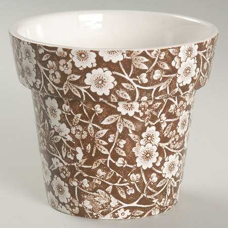Calico Brown 3" Flower Pot