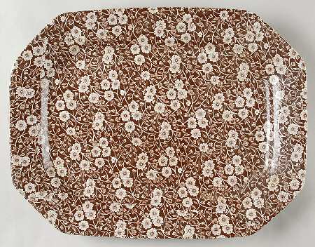 Calico Brown 15" Oval Serving Platter
