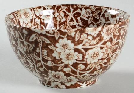Calico Brown Mini Open Sugar Bowl