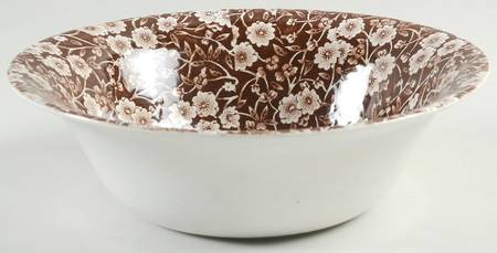 Calico Brown 8" Round Vegetable Bowl