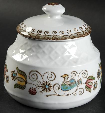 English Partridge Sugar Bowl & Lid