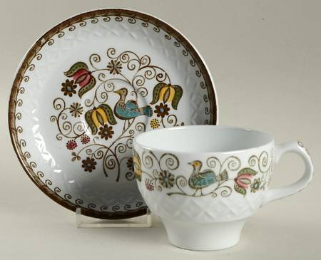 English Partridge Flat Cup & Saucer Set