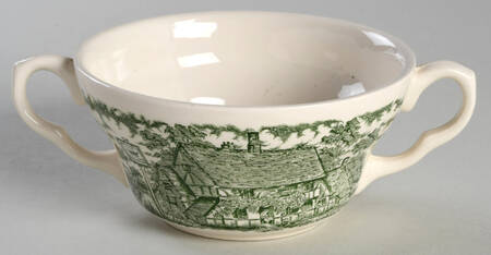 Old Inns Series Green Flat Cream Soup Bowl