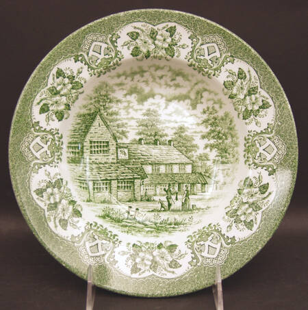 Old Inns Series Green Rim Soup Bowl