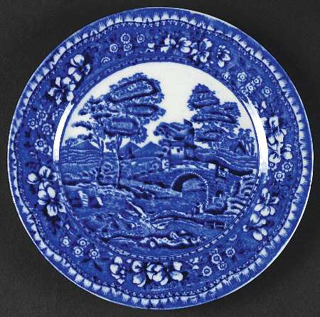 Old Tower Blue Bread & Butter Plate