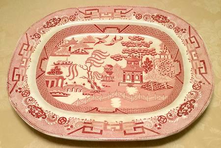 Pink Willow 20" Oval Serving Platter
