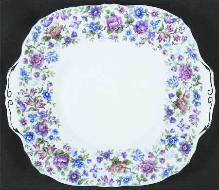 Springtime Square Handled Cake Plate