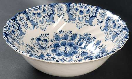 Sudbury Square Blue 8" Round Vegetable Bowl