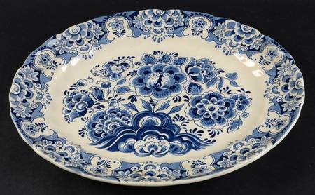 Sudbury Square Blue 11" Oval Serving Platter
