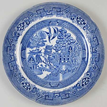 Ye Olde Willow Blue Luncheon Plate