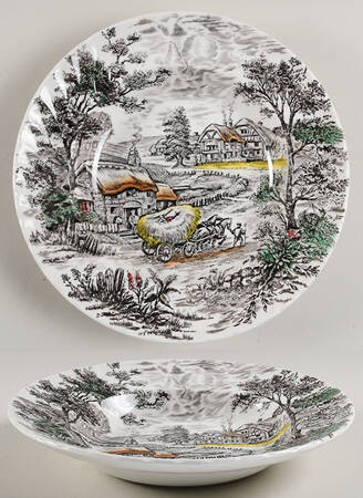 Yorkshire Multicolor Large Rim Soup Bowl