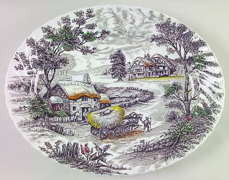 Yorkshire Multicolor 14" Oval Serving Platter