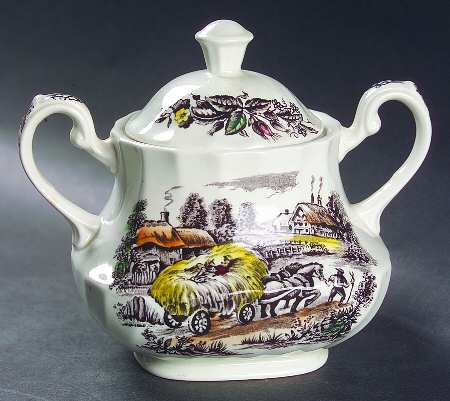 Yorkshire Multicolor Sugar Bowl & Lid