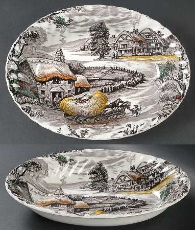 Yorkshire Multicolor 9" Oval Vegetable Bowl
