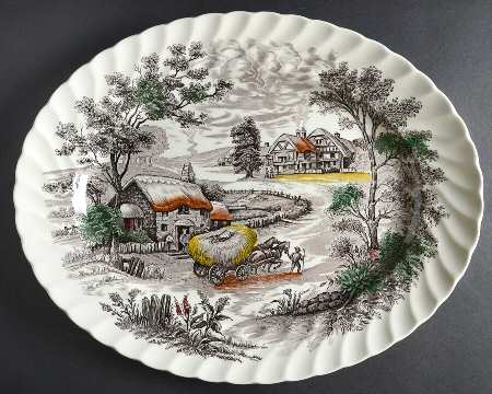 Yorkshire Multicolor 16" Oval Serving Platter