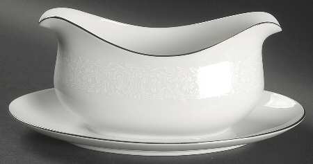 Brocade Gravy Boat with Attached Underplate