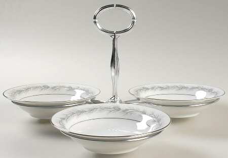 Duchess 7" x 12" 3-Part Relish & Metal Stand (FR) HC