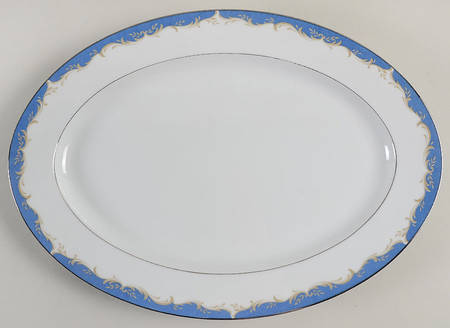 Dynasty Blue 16" Oval Serving Platter