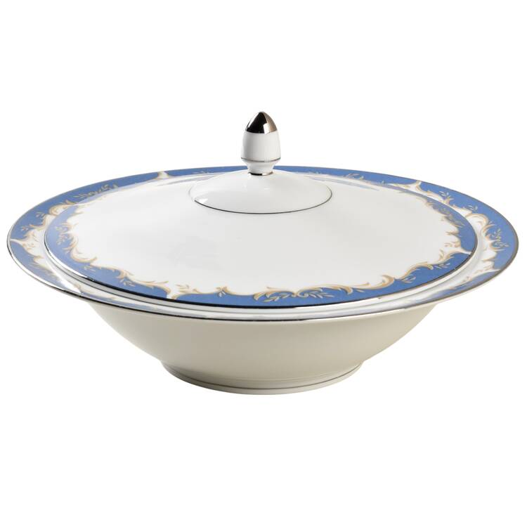 Dynasty Blue Round Covered Vegetable