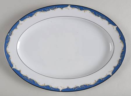 Dynasty Blue 12" Oval Serving Platter