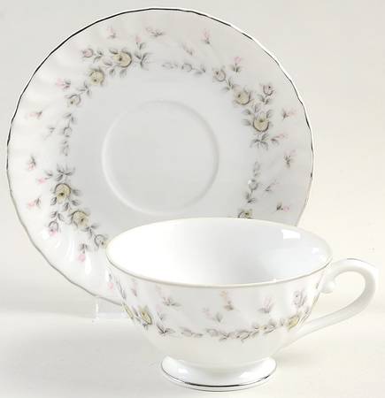 Picardy (Platinum) Footed Cup & Saucer Set