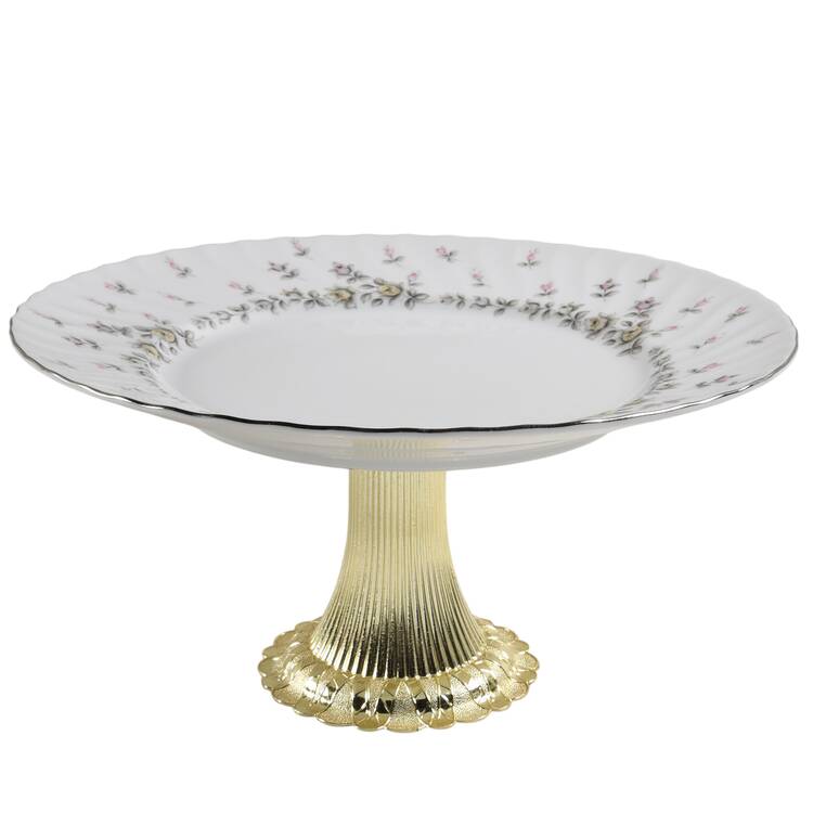 Picardy (Platinum) Cake Stand with 4"-5" Metal Pedestal  Hc