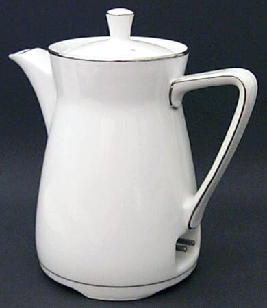 Platinum Ring Electric Coffee Pot & Lid with Cord