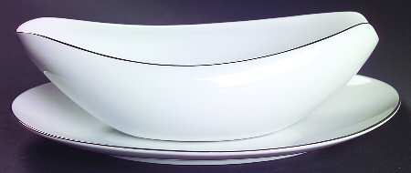 Platinum Ring Gravy Boat & Underplate/Relish