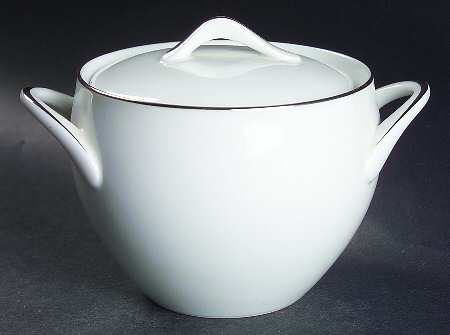 Platinum Ring Sugar Bowl & Lid