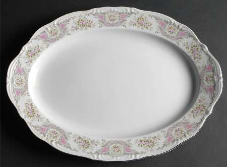 Pompadour 16" Oval Serving Platter