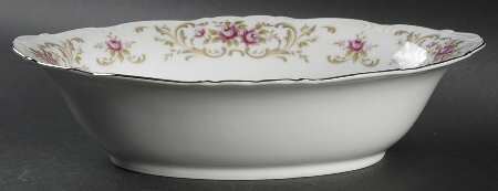 Rose Baroque 10" Oval Vegetable Bowl