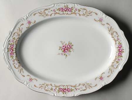 Rose Baroque 14" Oval Serving Platter by Style House