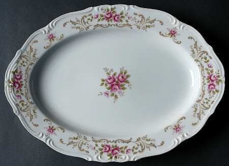 Rose Baroque 12" Oval Serving Platter
