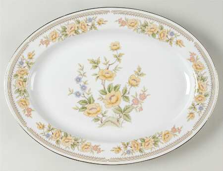 Rose Garden 14" Oval Serving Platter