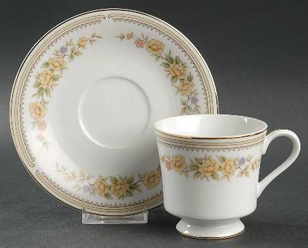 Rose Garden Footed Cup & Saucer Set