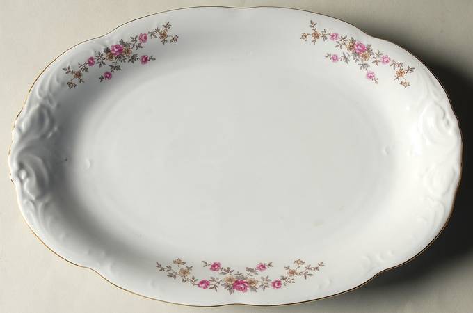 Tea Rose 12" Oval Serving Platter