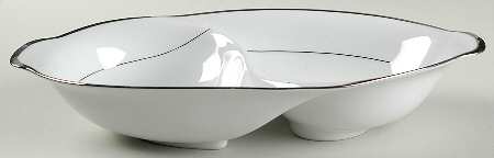 Wedding Band 11" Oval Divided Vegetable Bowl