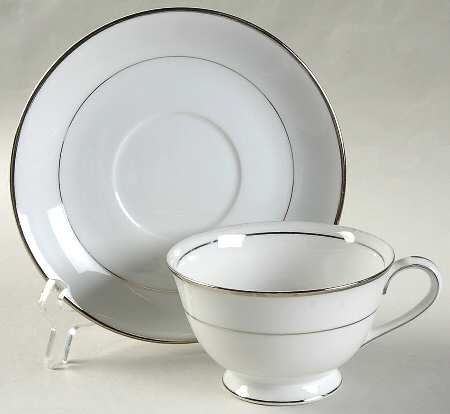 Wedding Band Footed Cup & Saucer Set