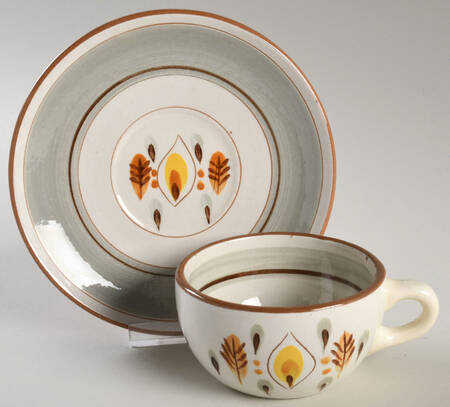 Amber Glo Flat Cup & Saucer Set