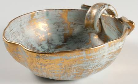 Antique Gold (Gold on Green Body) Apple Shaped Bowl