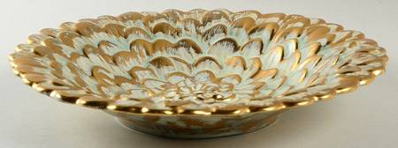 Antique Gold (Gold on Green Body) Zinnia Bowl