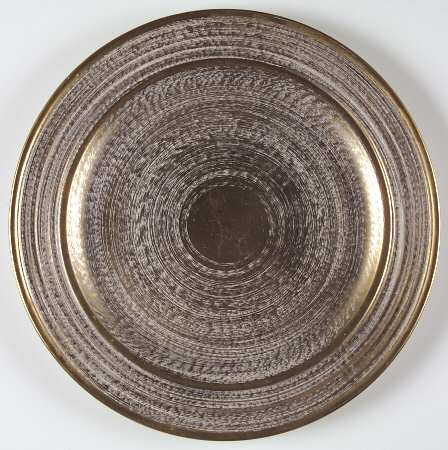 Antique Gold (Gold on Green Body) 12" Chop Plate (Round Platter)