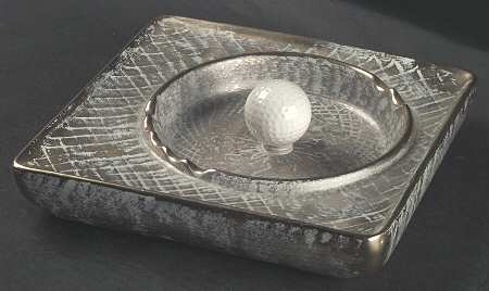Antique Gold (Gold on Green Body) 9" Round Ashtray