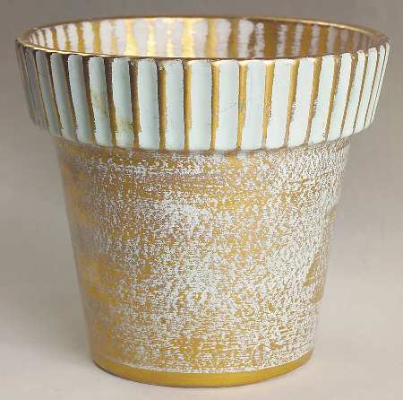 Antique Gold (Gold on Green Body) 5" Flower Pot