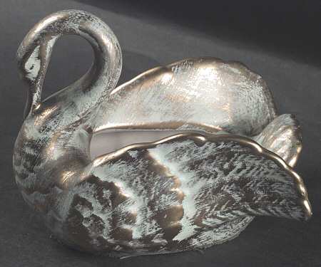 Antique Gold (Gold on Green Body) Medium Swan Planter