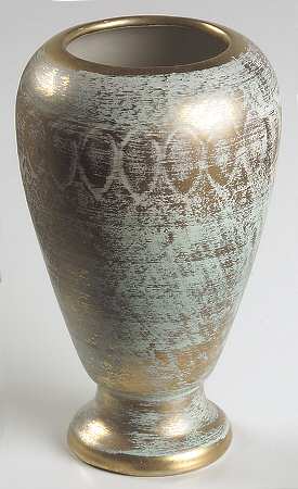 Antique Gold (Gold on Green Body) 7" Vase